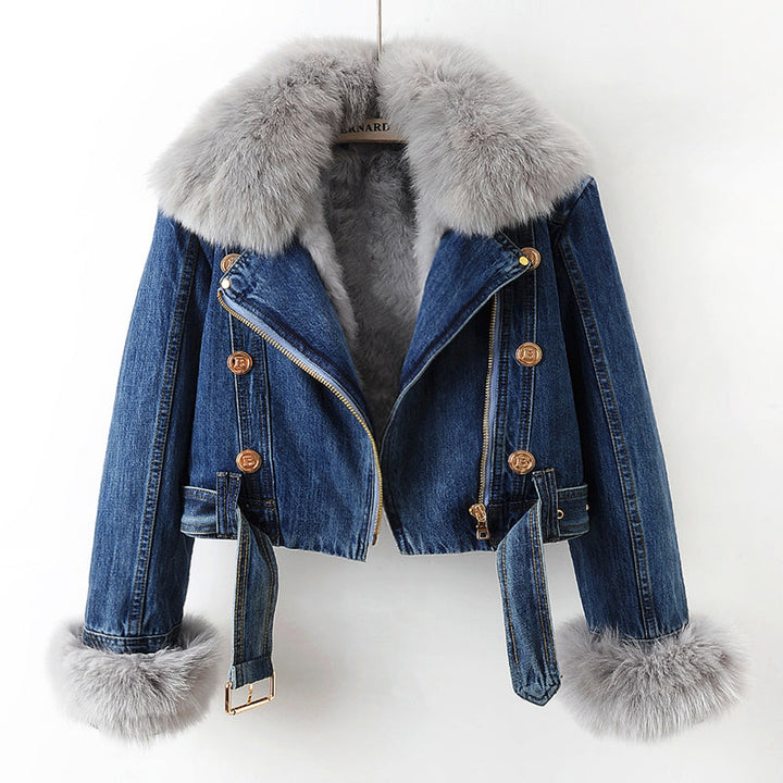 Celina™ - Jeansjacke mit Fell